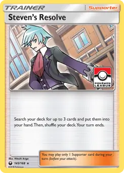 Steven's Resolve Holo Pokemon card from Celestial Storm