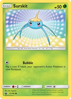 Surskit Pokemon card from Celestial Storm