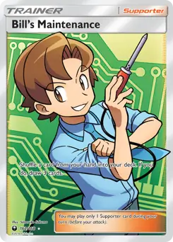 Full Art Bill's Maintenance Pokemon card from Celestial Storm