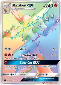 Blaziken GX Secret Pokemon card from Celestial Storm