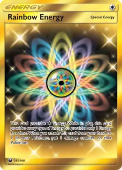 Rainbow Energy Secret Pokemon card from Celestial Storm