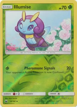 Illumise Reverse Holo Pokemon card from Celestial Storm