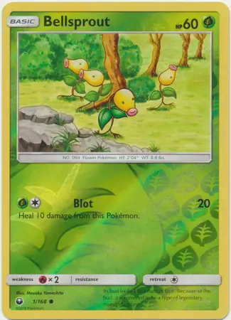 Bellsprout Reverse Holo Pokemon card from Celestial Storm