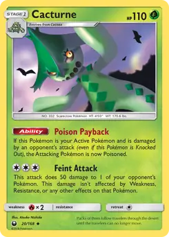 Cacturne Pokemon card from Celestial Storm