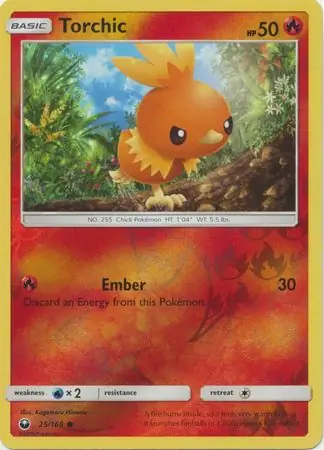 Torchic Reverse Holo Pokemon card from Celestial Storm