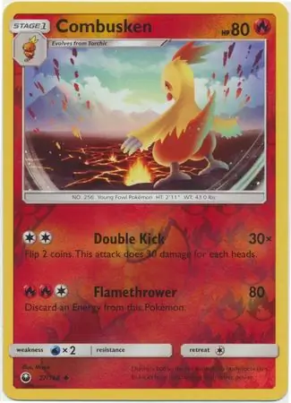 Combusken Reverse Holo Pokemon card from Celestial Storm