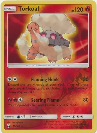 Torkoal Reverse Holo Pokemon card from Celestial Storm