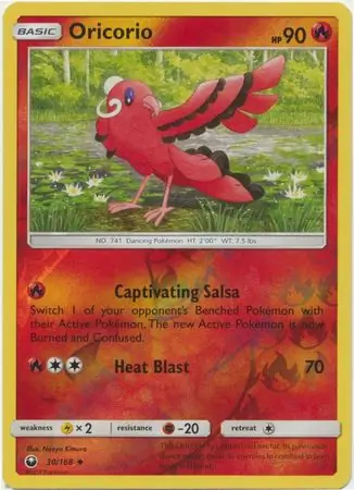 Oricorio Reverse Holo Pokemon card from Celestial Storm