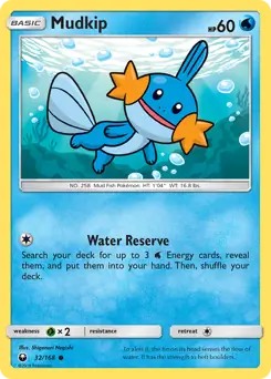 Mudkip Pokemon card from Celestial Storm