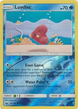 Luvdisc Reverse Holo Pokemon card from Celestial Storm