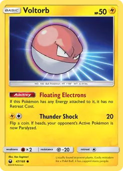 Voltorb Pokemon card from Celestial Storm