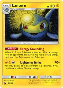 Lanturn Pokemon card from Celestial Storm