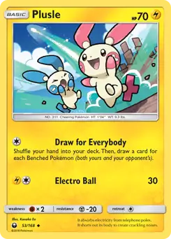 Plusle Pokemon card from Celestial Storm