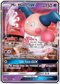 Mr. Mime GX Pokemon card from Celestial Storm