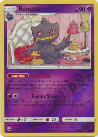 Banette Reverse Holo Pokemon card from Celestial Storm