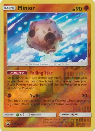 Minior Reverse Holo Pokemon card from Celestial Storm