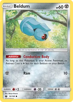 Beldum Pokemon card from Celestial Storm
