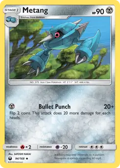 Metang Pokemon card from Celestial Storm