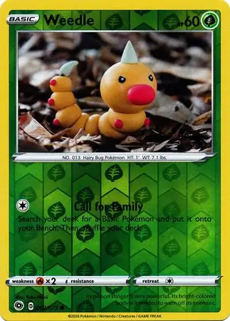 Weedle Reverse Holo Pokemon card from Champion's Path