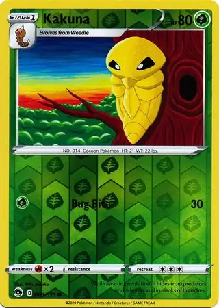 Kakuna Reverse Holo Pokemon card from Champion's Path