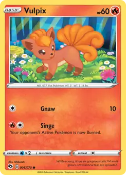 Vulpix Pokemon card from Champion's Path
