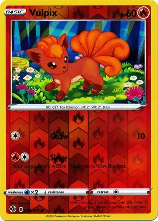 Vulpix Reverse Holo Pokemon card from Champion's Path
