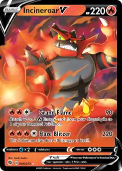 Incineroar V Pokemon card from Champion's Path