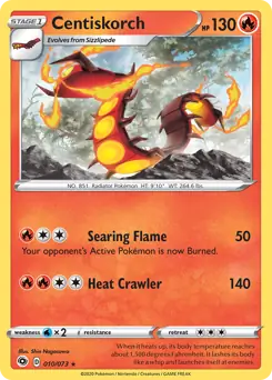 Centiskorch Holo Pokemon card from Champion's Path