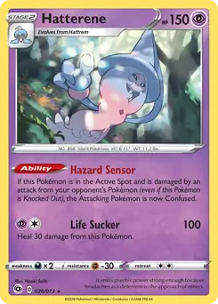Hatterene Holo Pokemon card from Champion's Path