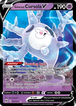 Galarian Cursola V Pokemon card from Champion's Path