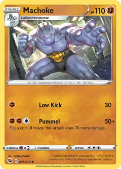 Machoke Pokemon card from Champion's Path