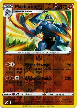 Machamp Reverse Holo Pokemon card from Champion's Path