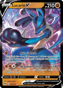 Lucario V Pokemon card from Champion's Path