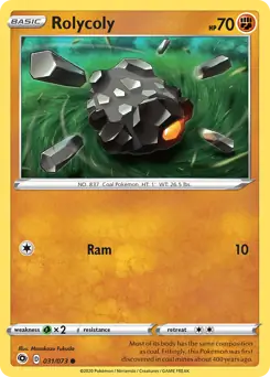 Rolycoly Pokemon card from Champion's Path