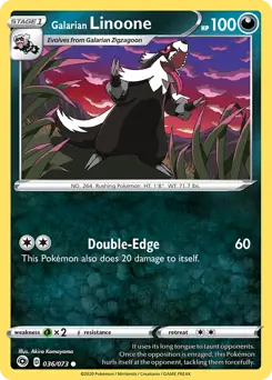 Galarian Linoone Pokemon card from Champion's Path