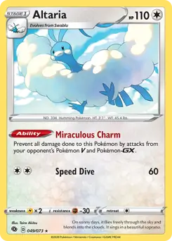 Altaria Pokemon card from Champion's Path