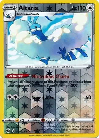 Altaria Reverse Holo Pokemon card from Champion's Path