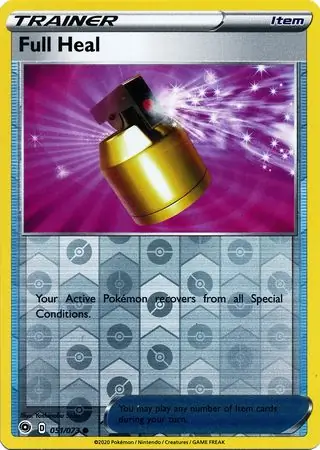 Full Heal Reverse Holo Pokemon card from Champion's Path