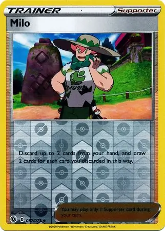 Milo Reverse Holo Pokemon card from Champion's Path