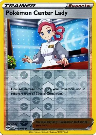 Pokemon Center Lady Reverse Holo Pokemon card from Champion's Path
