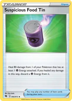Suspicious Food Tin Pokemon card from Champion's Path