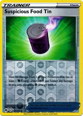 Suspicious Food Tin Reverse Holo Pokemon card from Champion's Path