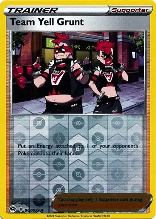 Team Yell Grunt Reverse Holo Pokemon card from Champion's Path