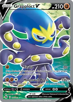 Full Art Grapploct V Pokemon card from Champion's Path