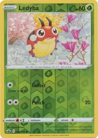 Ledyba Reverse Holo Pokemon card from Chilling Reign