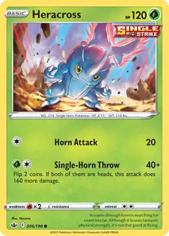 Heracross Pokemon card from Chilling Reign