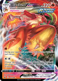Blaziken VMAX Pokemon card from Chilling Reign