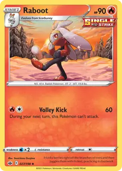 Raboot Pokemon card from Chilling Reign