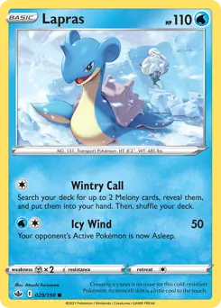 Lapras Pokemon card from Chilling Reign