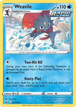 Weavile Pokemon card from Chilling Reign
